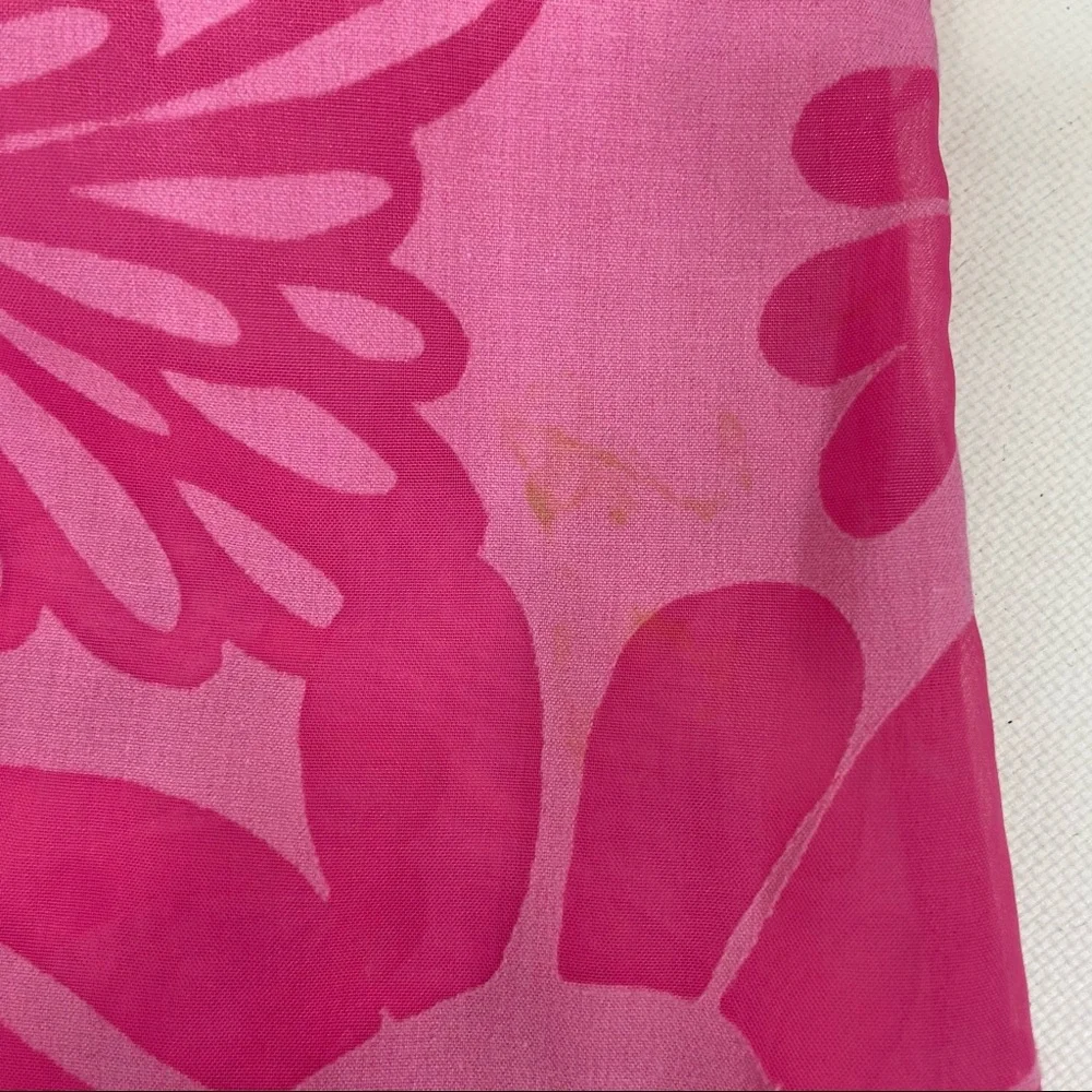 Lilly Pulitzer pink retro sheer floral collared top. XS - Picture 7 of 11